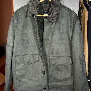 EXPRESS GRAY SHEARLING JACKET